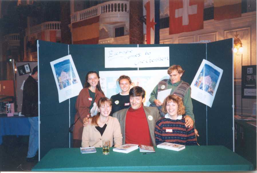 Stephen Fry  posed for photos with myself and some of our voluntary assistants - October 1991